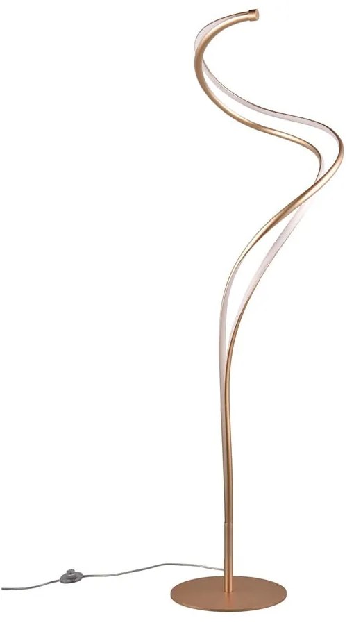 LED подова лампа с метален абажур в златисто (височина 160 cm) Nala - Trio Select