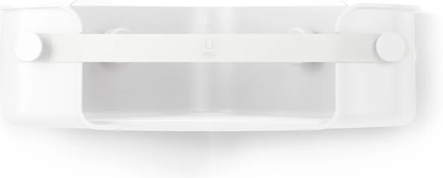 Бял ъглов рафт за баня без пробиване от рециклирана пластмаса Flex – Umbra