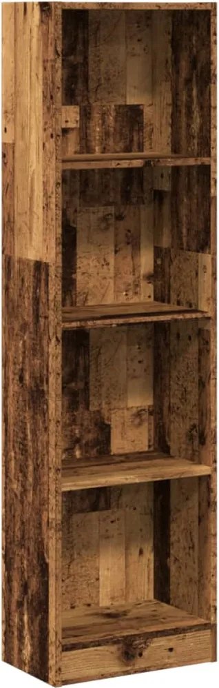 857790 vidaXL Библиотека, старо дърво, 40x24x143 см, инженерно дърво