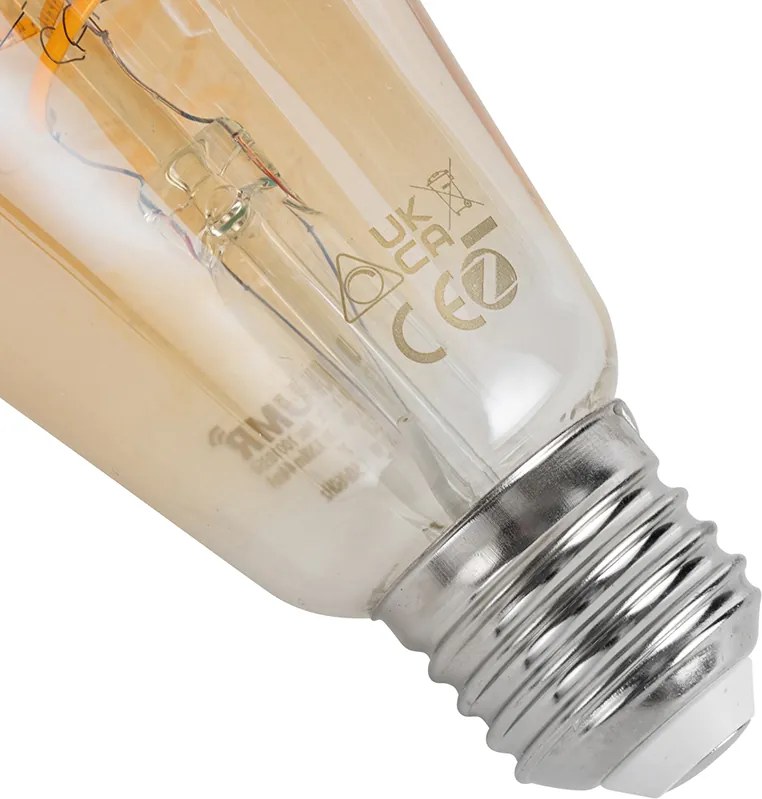 Комплект от 3 смарт E27 димируеми LED крушки ST64 4.9W 320 lm 2500K вкл. Zigbee Smart Hub
