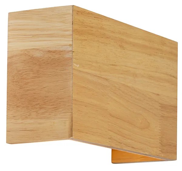 Рустикална стенна лампа дъбово дърво 2 светлини - Otan