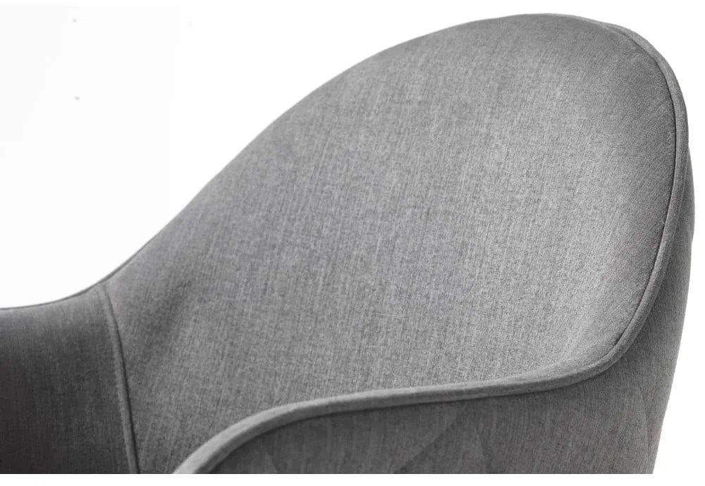 Сив тапициран трапезен стол с подлакътници Minto – Unique Furniture