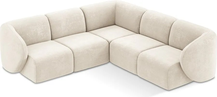 Бежов шенилов ъглов диван Lani – Makamii