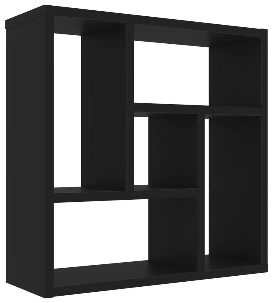 802949 vidaXL Стенен рафт, черен, 45,1x16x45,1 см, инженерно дърво
