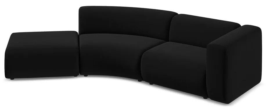 Черен кадифен шезлонг (ляв ъгъл) Ekahi – Makamii