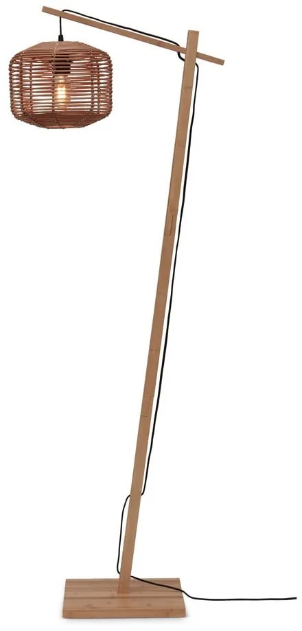 Подова лампа с абажур от ратан в естествен цвят (височина 150 см) Tanami - Good&amp;Mojo