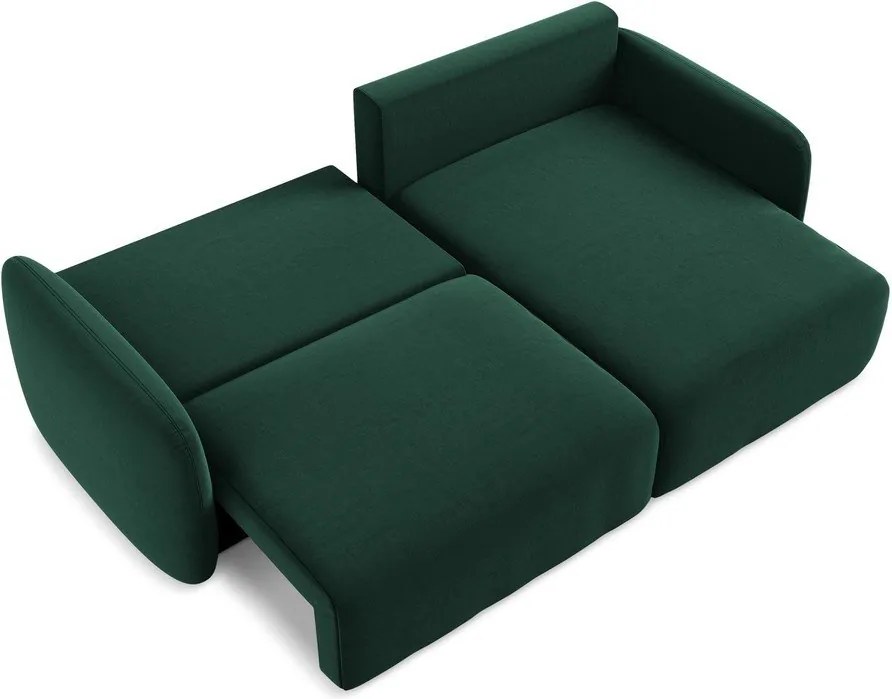 Тъмнозелен кадифен сгъваем/с място за съхранение ъглов диван (десен ъгъл) Kalena – Makamii