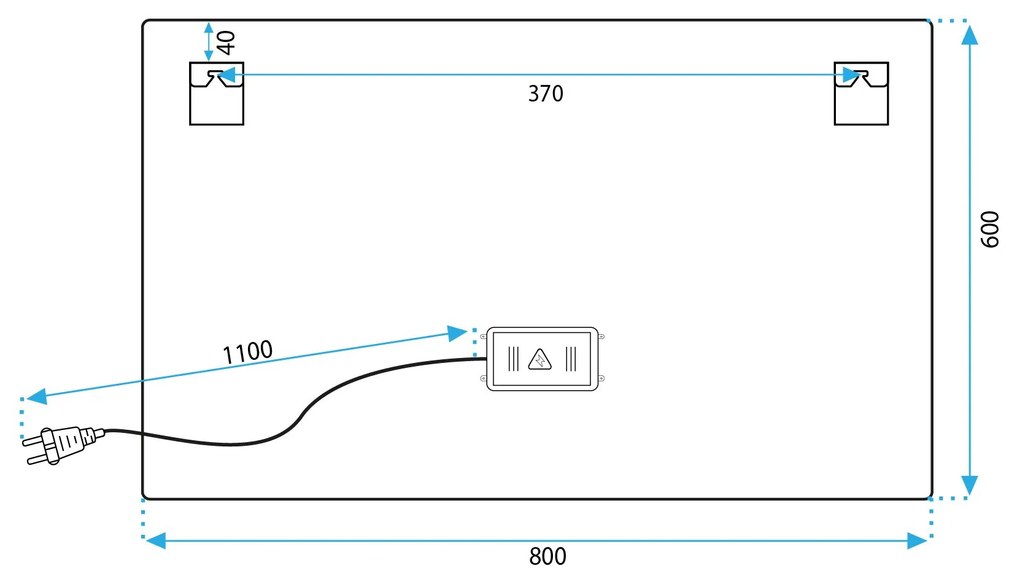 Огледало LED 80x60cm P10407