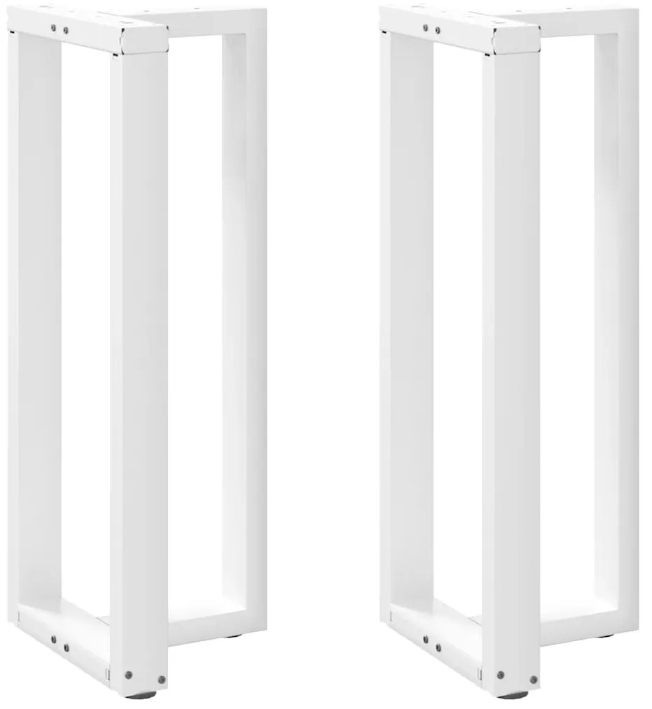 4013089 vidaXL Крака за бар маса, Т-образни, 2 бр., бели, 50x35x(100-101) см, стомана