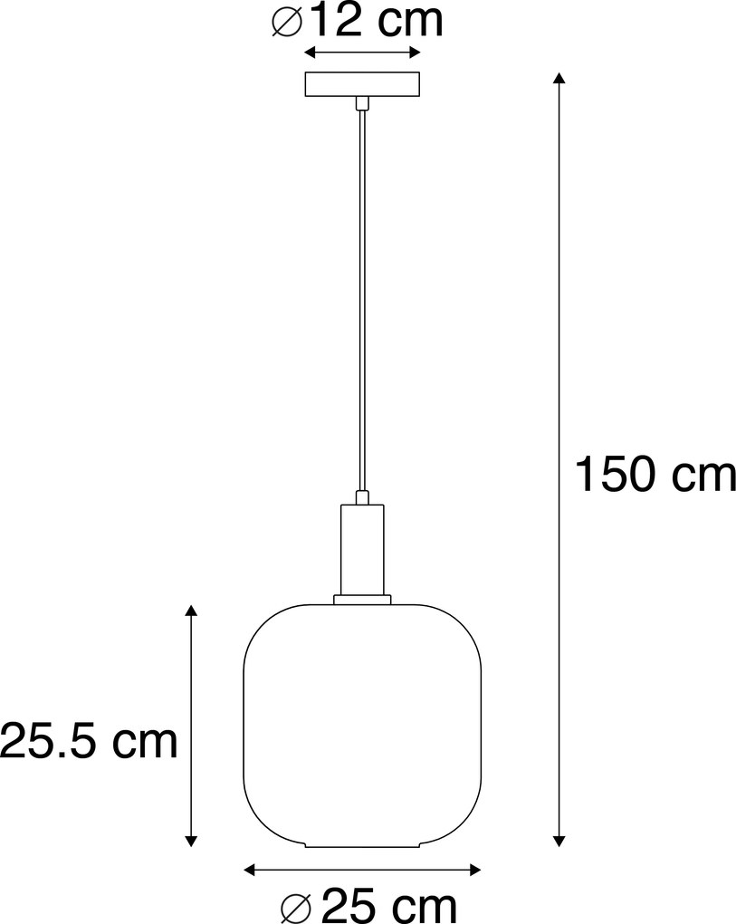 Висяща лампа черна със злато и опушено стъкло с PUCC - Zuzanna