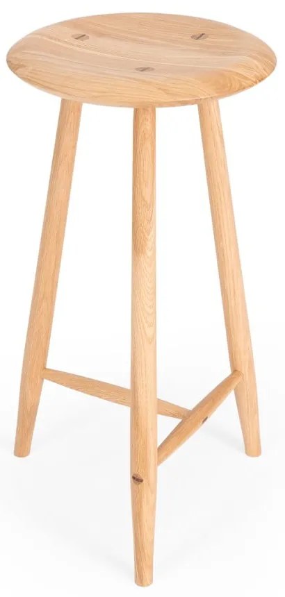 Бар стол от масивен дъб в естествен цвят (височина на седалката 65 cm) Blanc – Gazzda