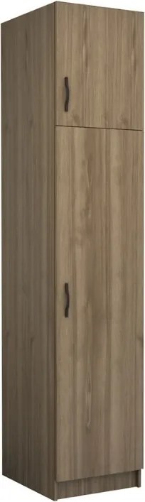Шкаф с една врата от меламин Victoria с шкафче в цвят орех 50x60x240см.