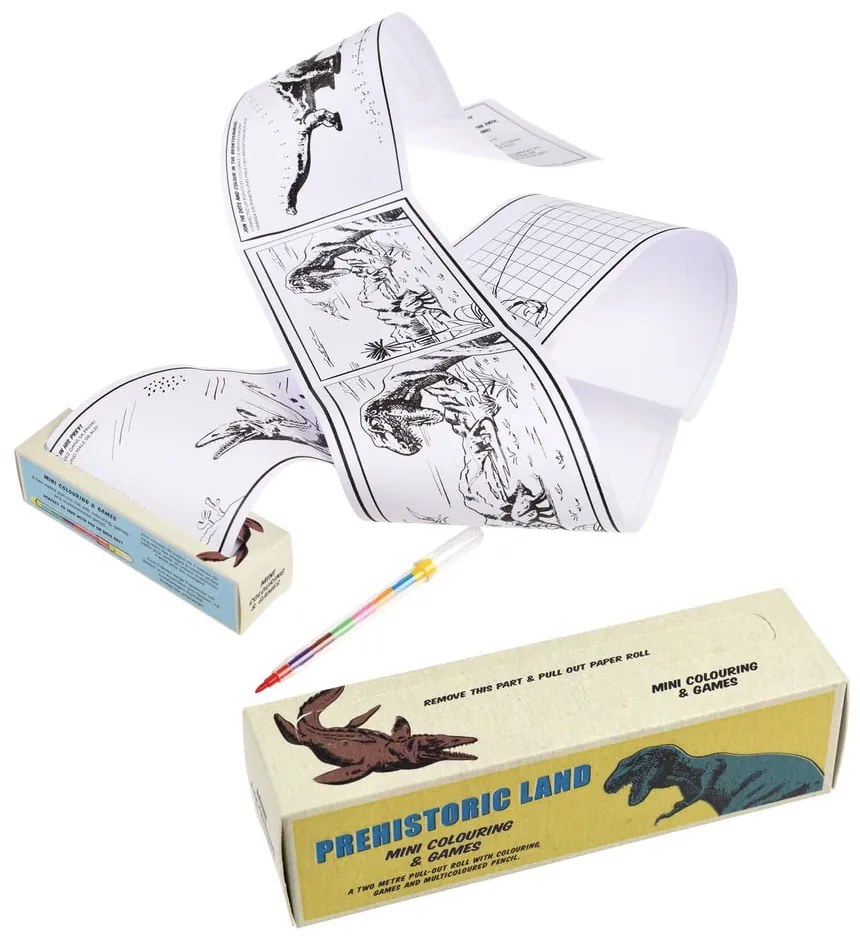 Пътуващ комплект за оцветяване и пъзели за деца Prehistoric Prehistoric Land - Rex London