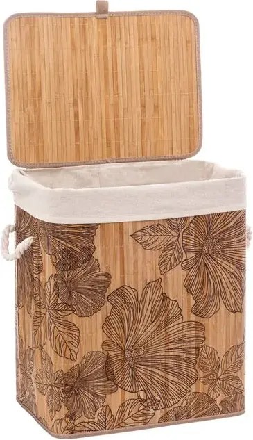 Кош за пране 5five Blackflora, Бамбук, 60 l