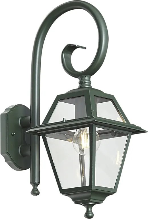 Класически външен стенен фенер тъмнозелен IP44 - Berta