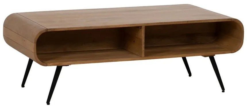 Масичка за кафе от масив от минди в естествен цвят 60x120 cm Mahón – Ixia