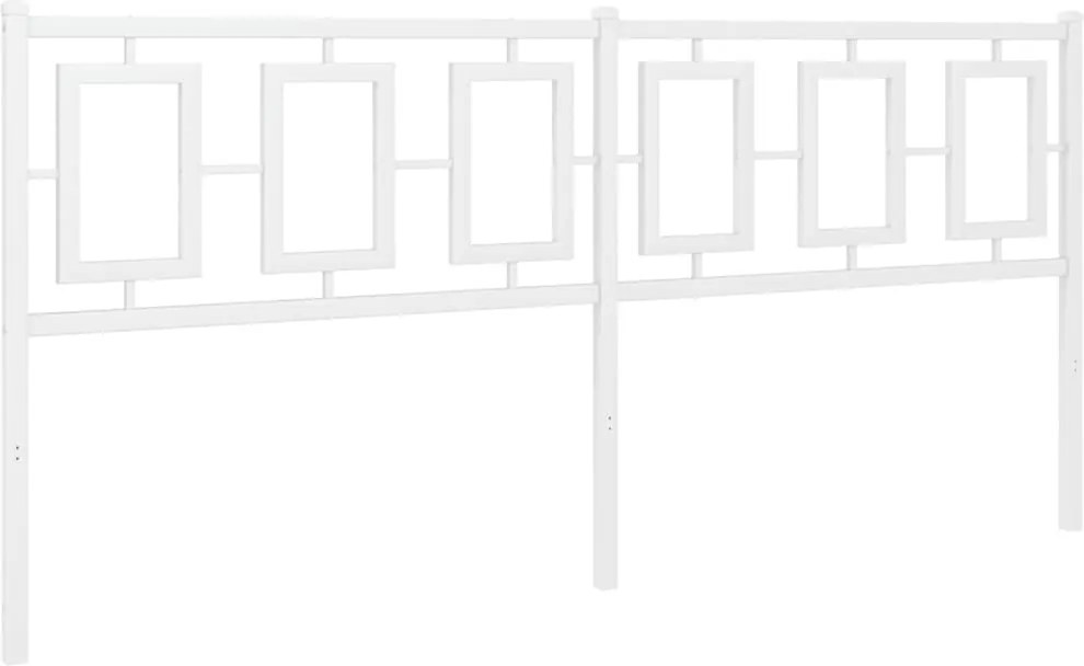 374326 vidaXL Метална резервна табла за легло, бяла, 180 см