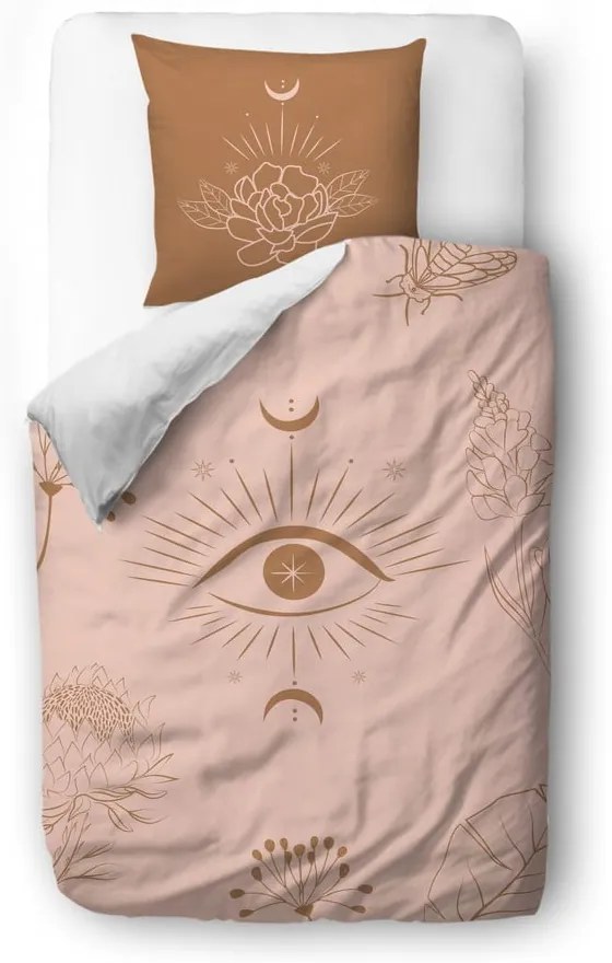 Розово и кафяво памучно спално бельо от сатен , 140 x 200 cm Boho Dream - Butter Kings