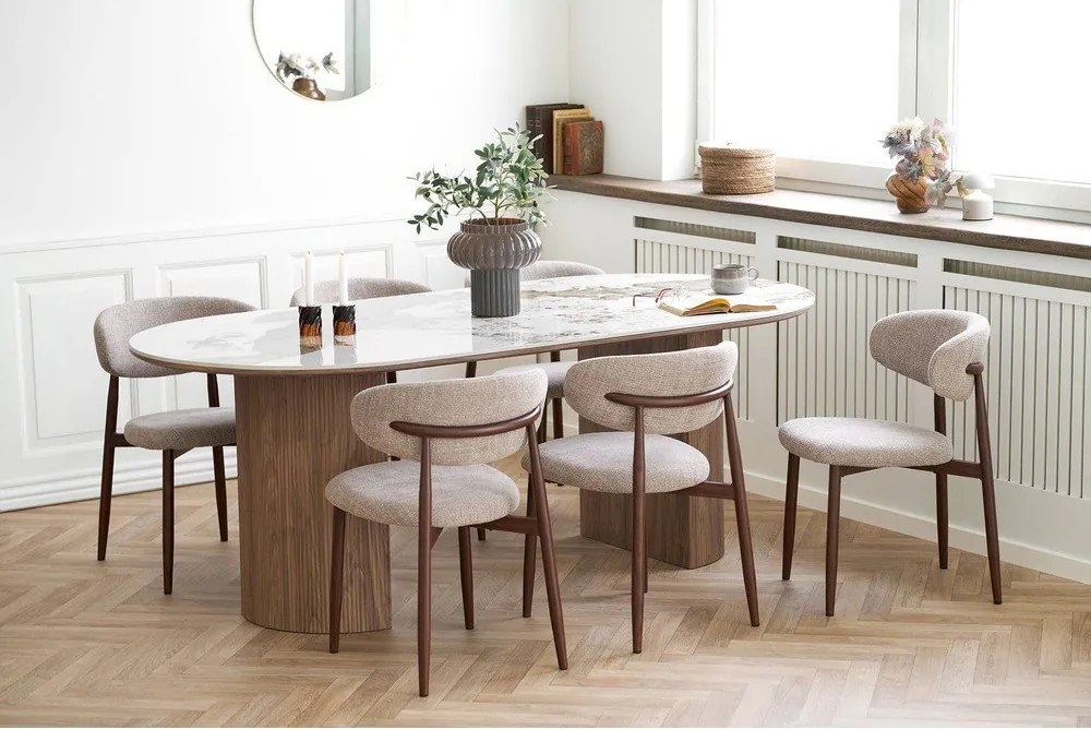 Трапезна маса с плот от имитация на мрамор 100x210 cm Athens – House Nordic
