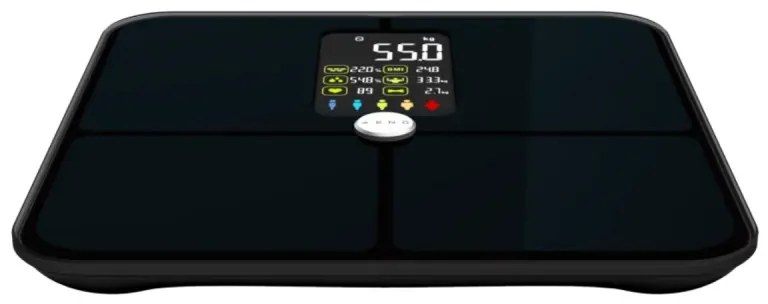 Смарт кантар AENO ABS0002S, До 180 кг, 11 профила, 16 показателя, ИТМ, LED, Закалено ITO стъкло, Черен