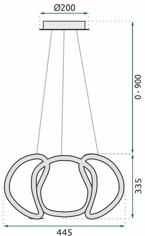 Елегантна модерна LED светлина за таван с дистанционно управление Черен