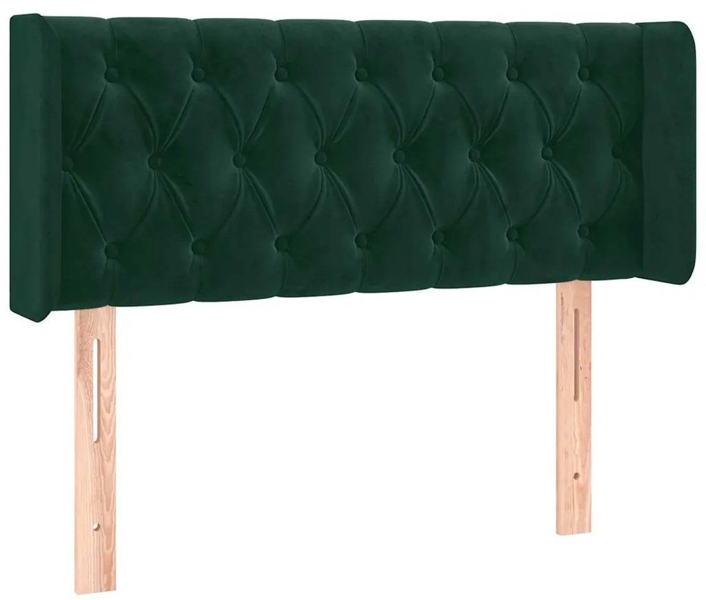 3119143 vidaXL Горна табла за легло, тъмнозелена, 93x16x78/88 см, кадифе