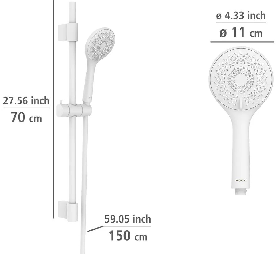 Бял душ комплект от неръждаема стомана 70 cm Watersaving – Wenko