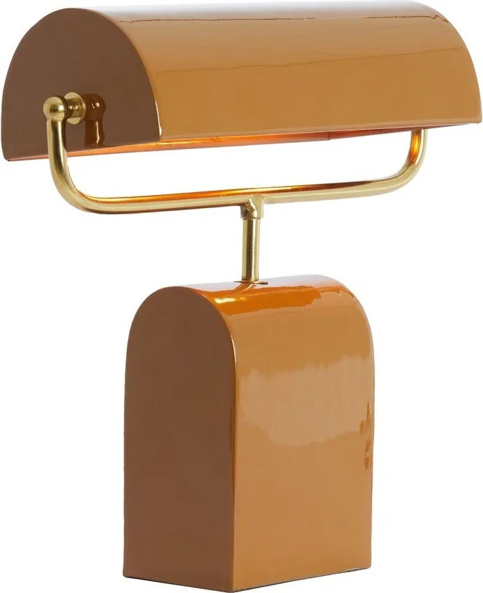 Оранжева метална настолна лампа (височина 38 cm) Cardona – Light & Living