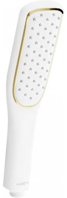Mexen R-49 1-функционален душ накрайник, бял/златен - 79549-25