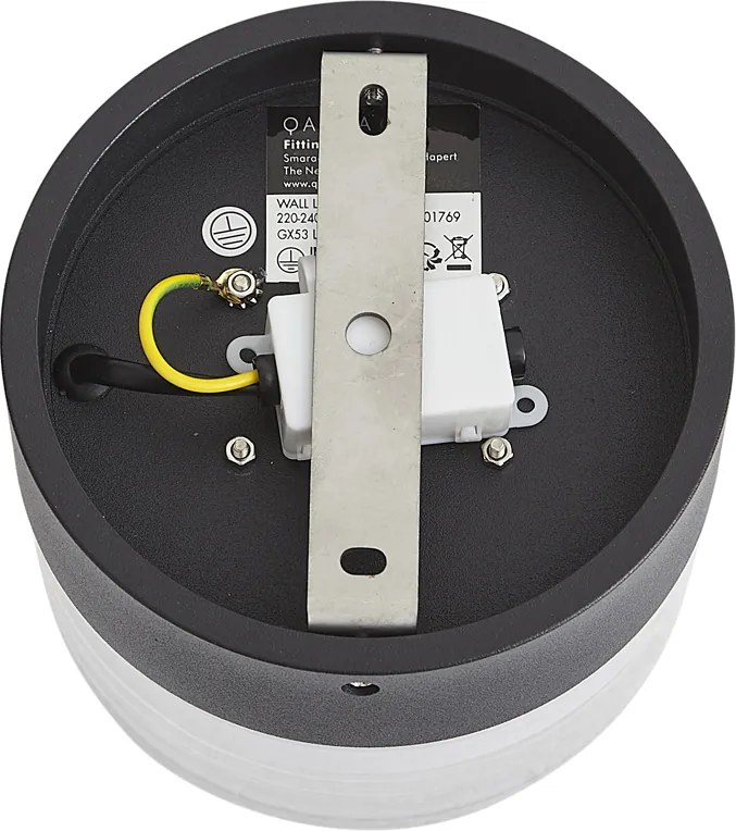 Дизайнерска стенна лампа черна с опалово стъкло IP44 - Michele