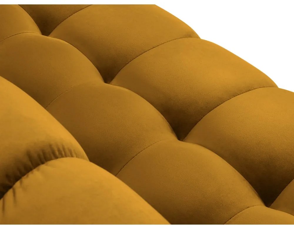 Ъглов диван от жълто кадифе , ляв ъгъл Bali - Cosmopolitan Design