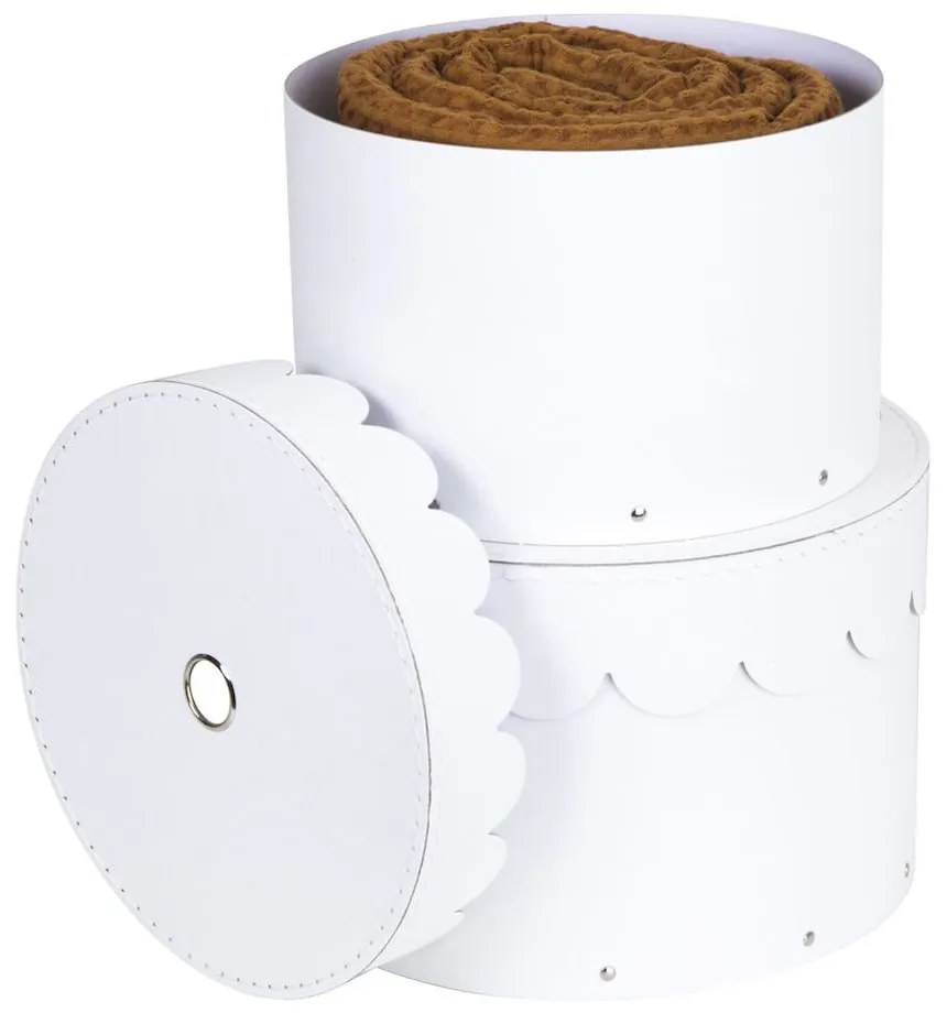 Бели картонени кутии за съхранение в комплект 2 бр. с капаци ø 26x17,5 cm Wilma Paper Laminate – Bigso