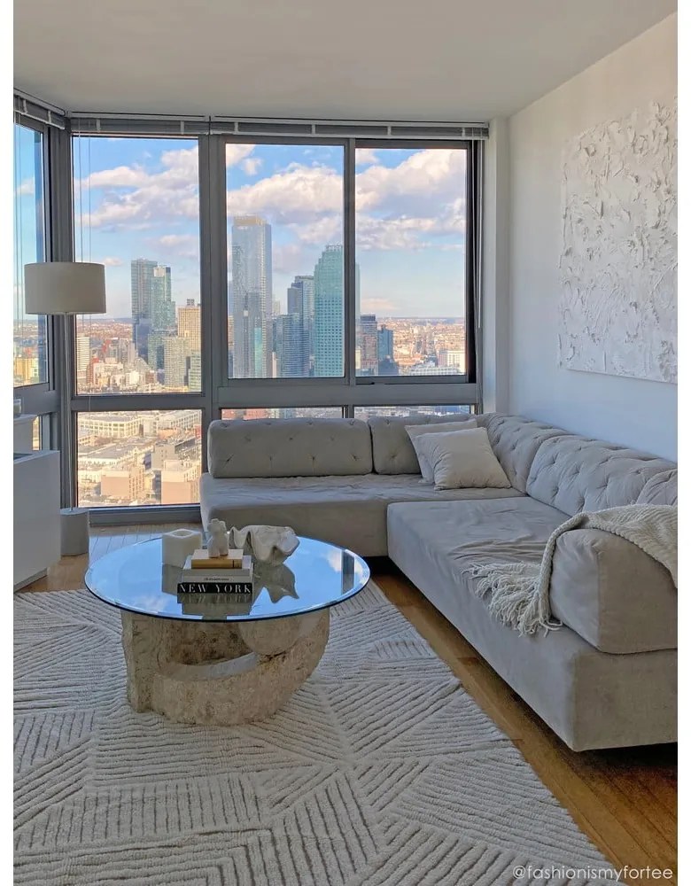 Кремав ръчно изработен вълнен килим подходящ за пране 170x240 cm Almond Valley – Lorena Canals