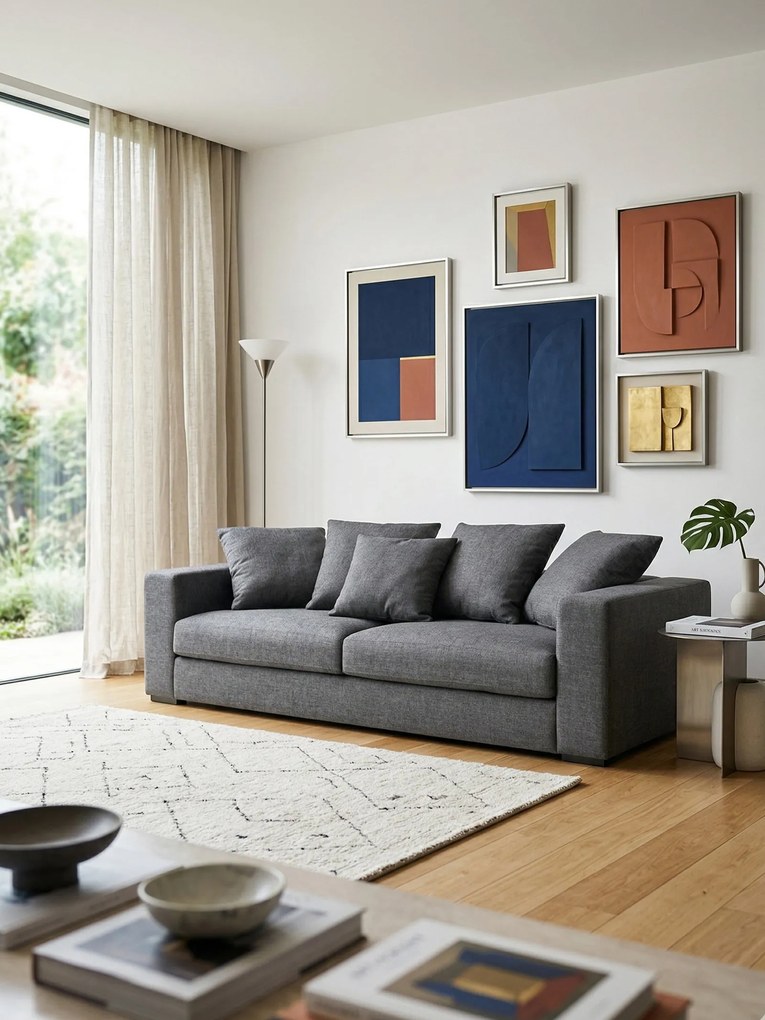 Диван Pilo Триместен-225φ 90β εκ-Γκρι