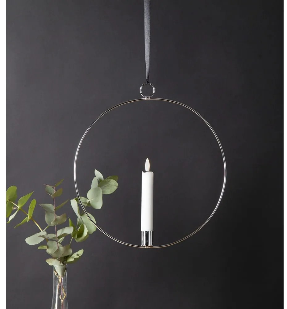 Светлинна декорация в сребристо Flamme Ring – Star Trading