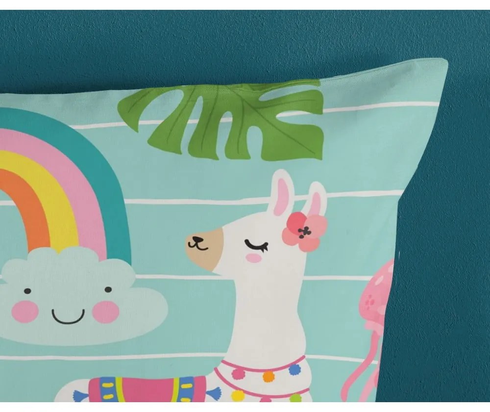 Синьо единично памучно детско спално бельо 140x200 cm Festen – Good Morning