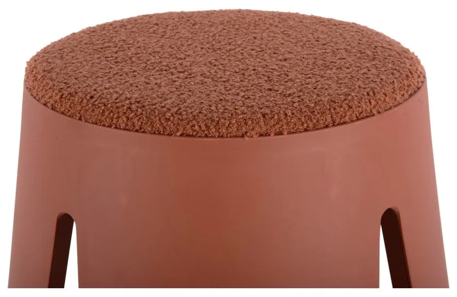 Светлочервена пластмасова табуретка Savor - Leitmotiv