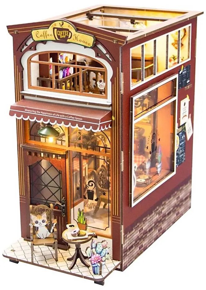 2Kids Toys - 3D LED книга за книги Кафе, 2xAAA батерии