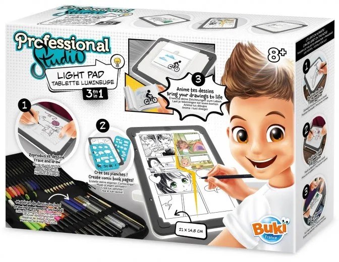 Buki France - Таблет за рисуване 3 в 1, 21 х 14.8 см