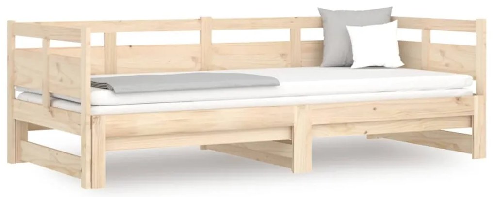 820317 vidaXL Разтегателна кушетка, борово дърво масив, 2x(80x200) см