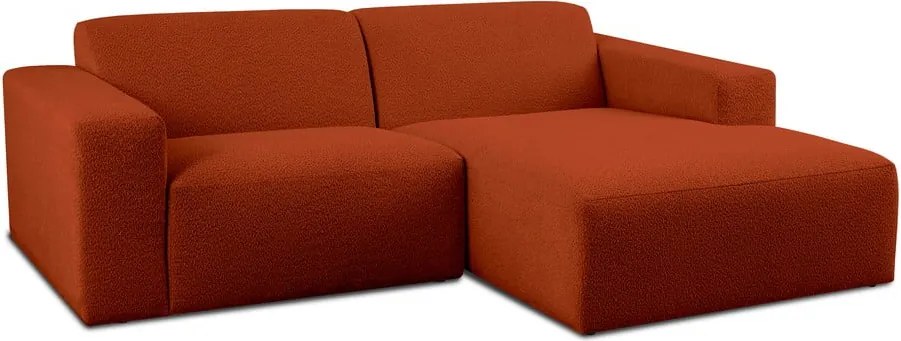 Ъглов диван от букле в тухлен цвят (десен ъгъл) Roxy – Scandic
