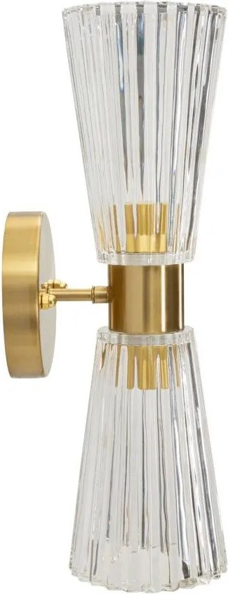 Стъклена стенна лампа в златист цвят Prague – Mauro Ferretti