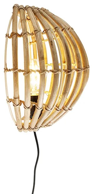 Селска стенна лампа бамбук полукръгла - Canna