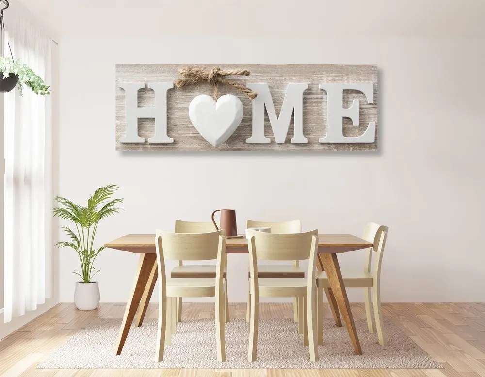 Картина на платно – С надпис Home във винтидж вариант