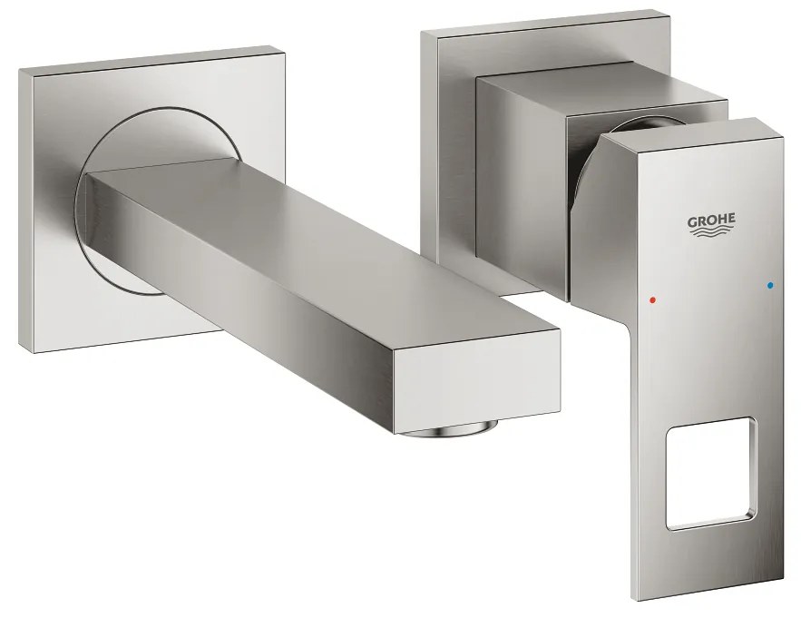 Кран за мивка стена Grohe Eurocube-Дължина 23 cm.-Silver Mat