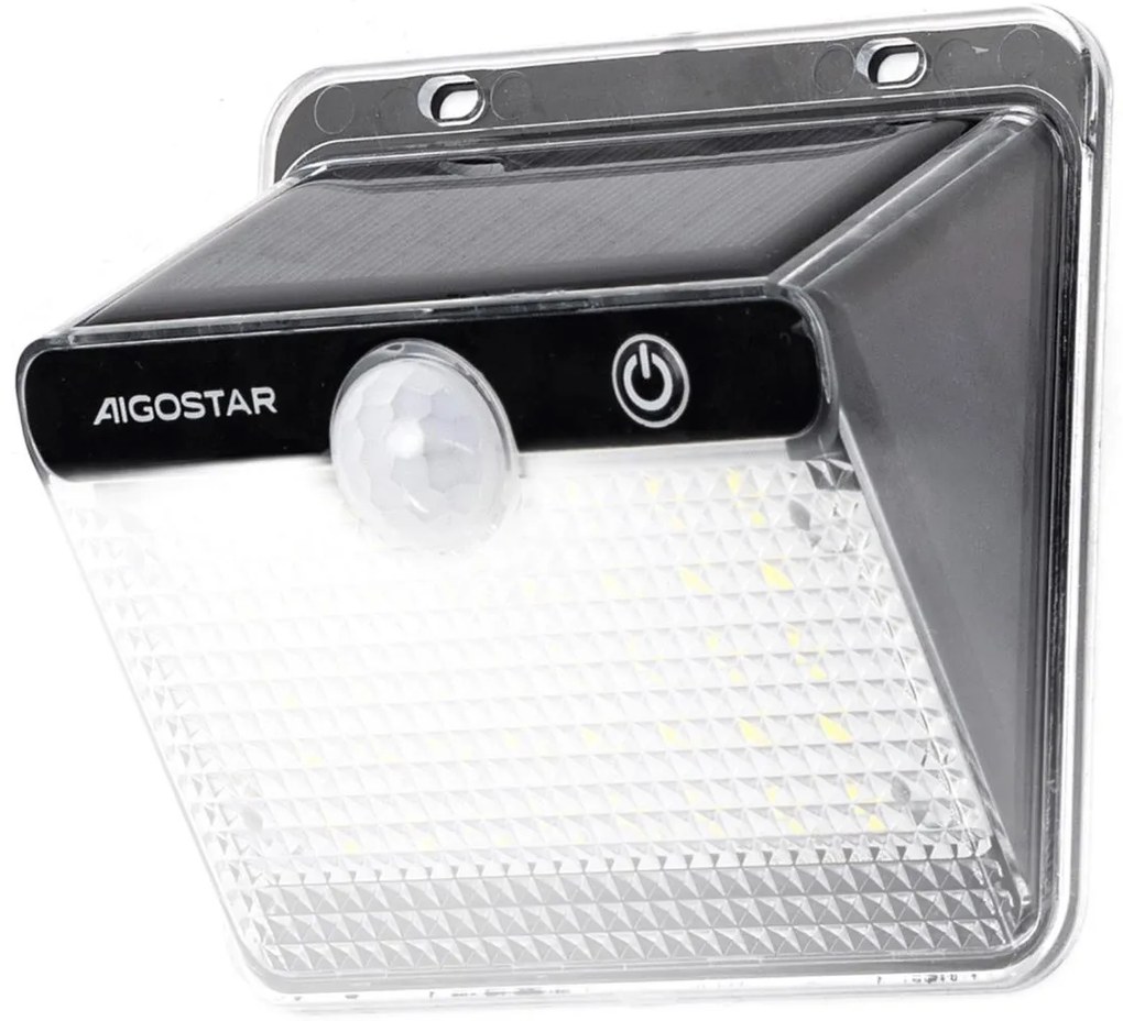 Aigostar-LED Соларно осветително тяло със сензор LED/3,7V 6500K 1200 mAh IP65 черно