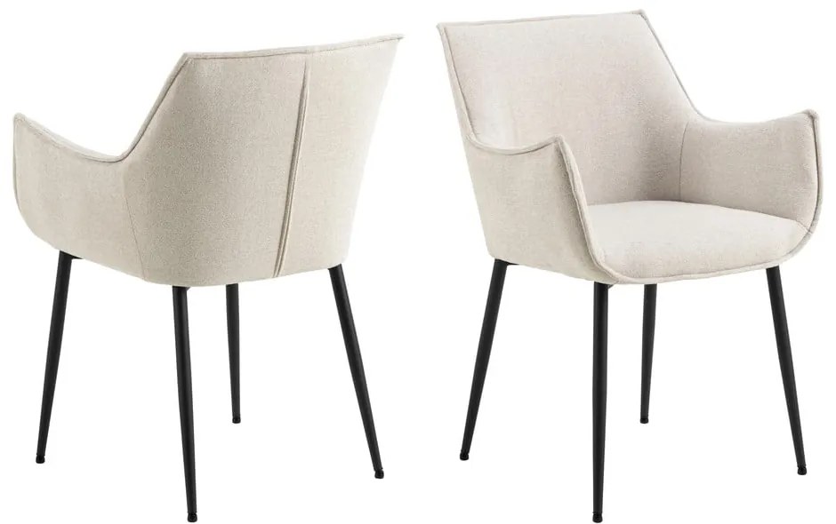 Кремав тапициран трапезен стол Bonita – Actona