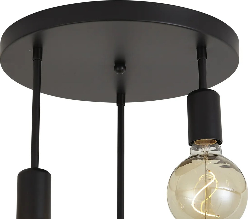 Модерна таванна лампа черна 3-светлина - Facil