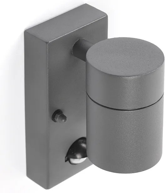 Външна стенна лампа антрацит IP44 с датчик за движение - Solo