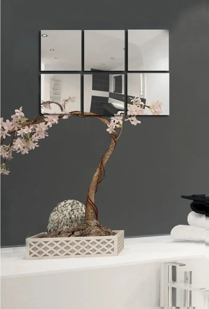 Стенни огледала в комплект от 6 бр. 10x10 cm – MSV